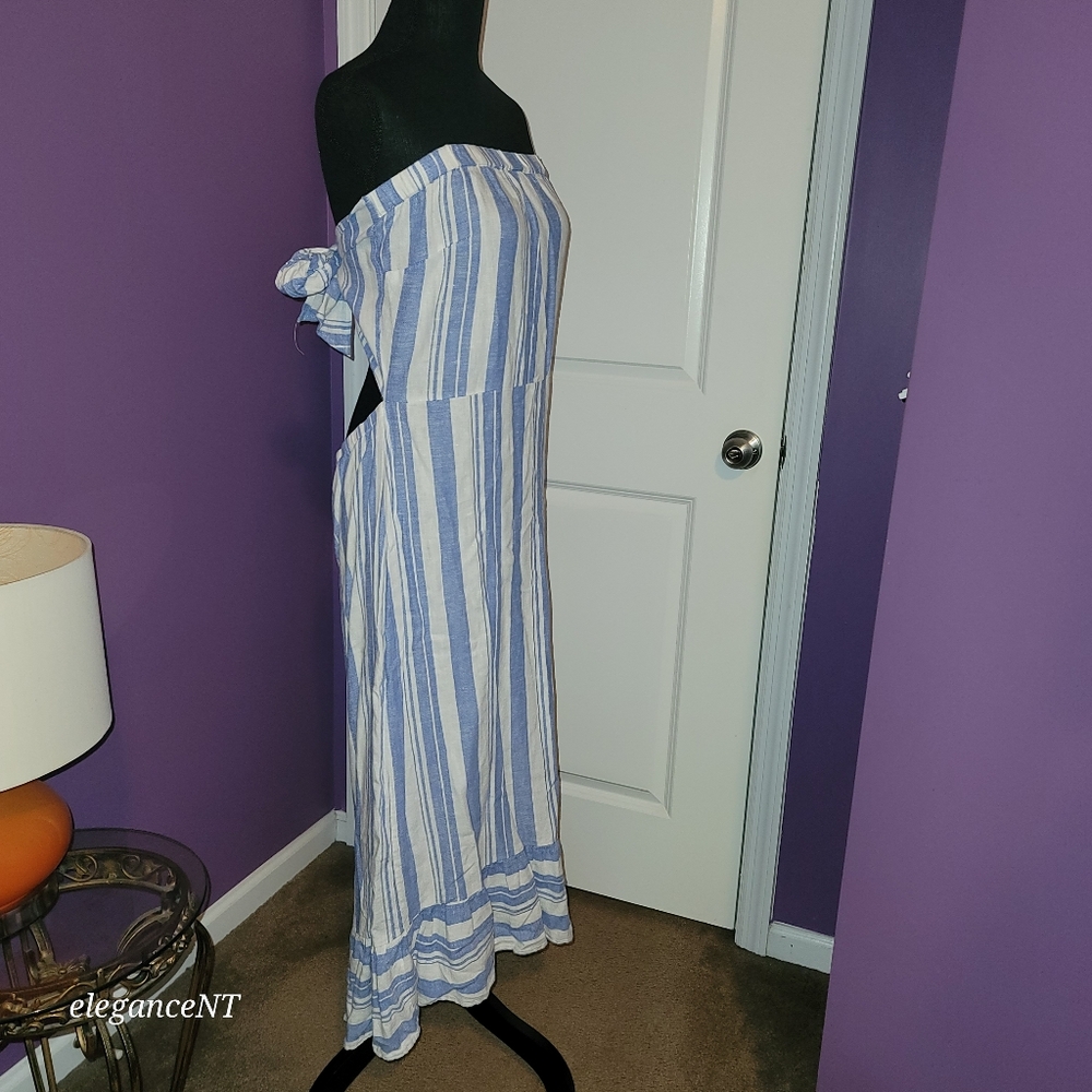 NY & Co. SoHo Street Blue and White Striped Women's Dress Sz: XL NWT - Picture 6 of 11
